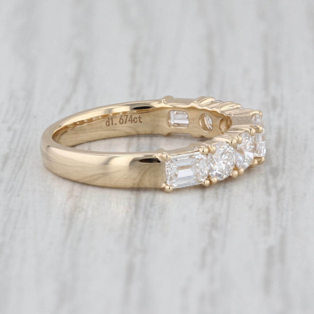 New 1.67ctw Lab Grown Diamond Wedding Band 14k Yellow Gold Stackable Ring