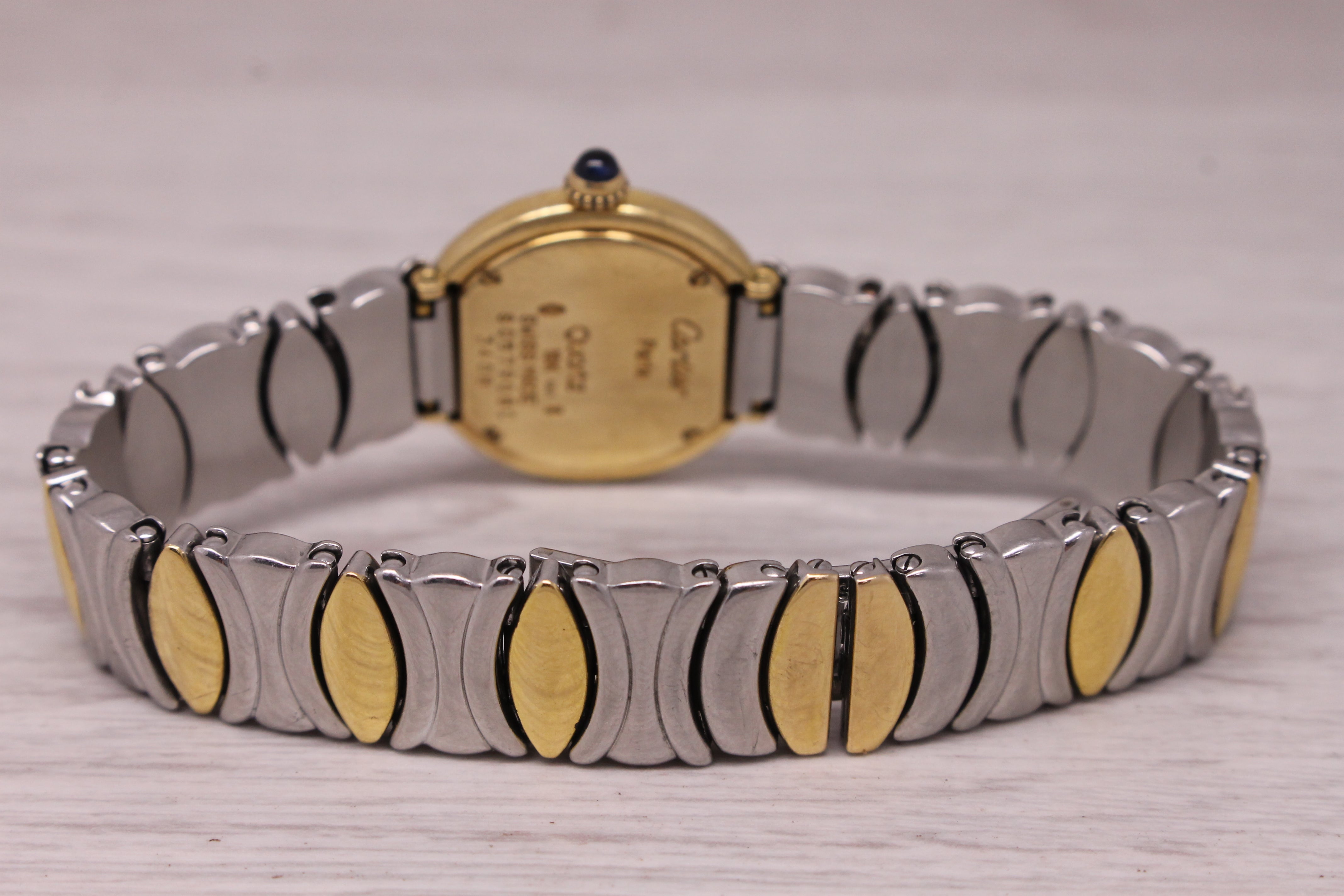 Vintage Cartier Baignoire 24mm Ladies 18k & Steel Quartz Wrist Watch 8057908C