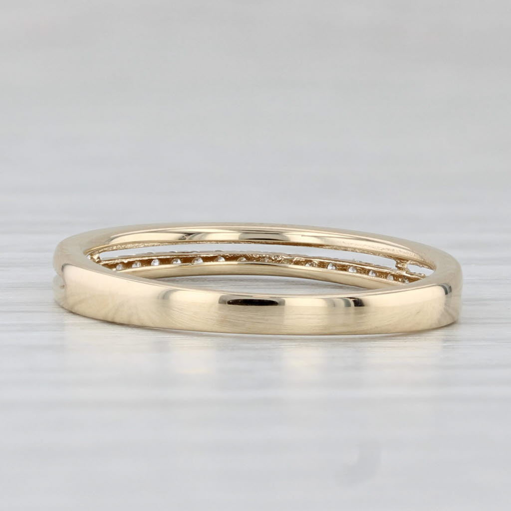 Light Gray New 0.11ctw Diamond Wedding Band 14k Gold Stackable Anniversary Ring Size 6.5
