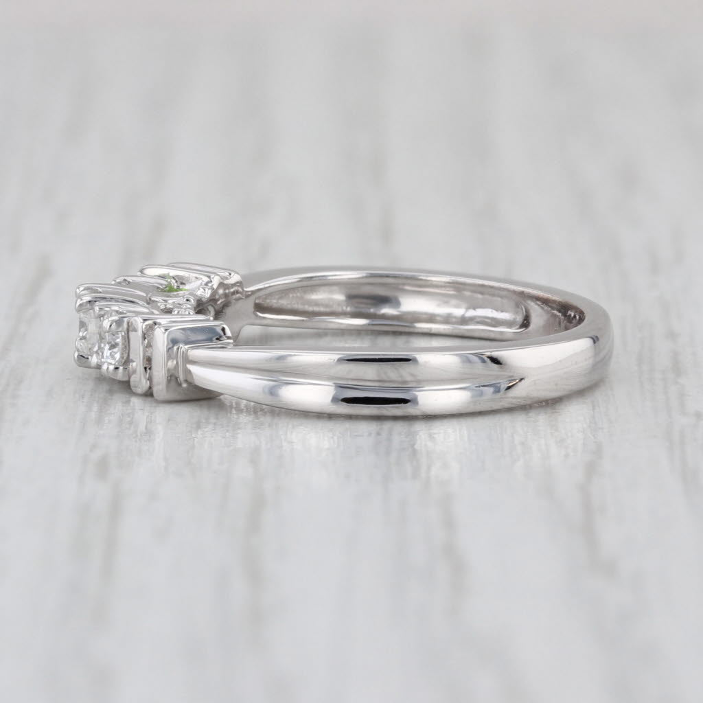 0.32ctw Diamond 3-Stone Tiered Engagement Ring 14k White Gold Stackable Size 7