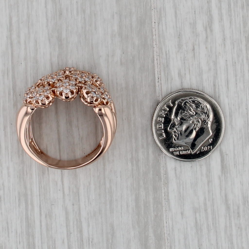 0.70ctw Diamond Cluster Ring 14k Rose Gold Size 8 Cocktail