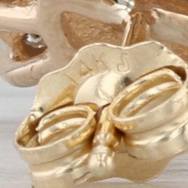 0.70ctw Diamond Cluster Flower Stud Earrings 14k Yellow Gold Studs