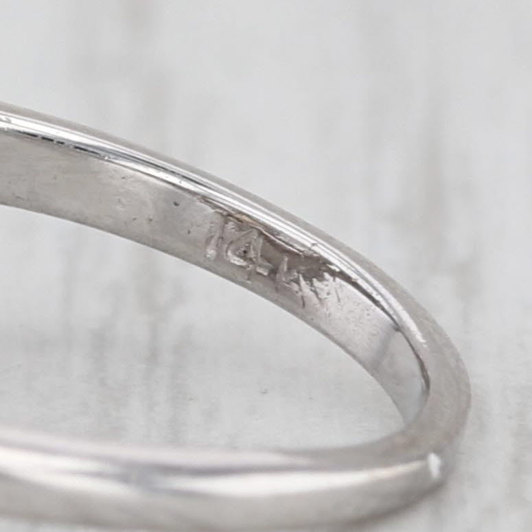 0.59ctw Diamond Teardrop Halo Ring 14k White Gold Size 4.25