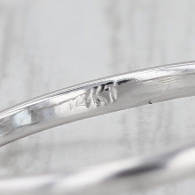 Vintage 4.43ctw Aquamarine Diamond Ring 14k White Gold Size 7.25