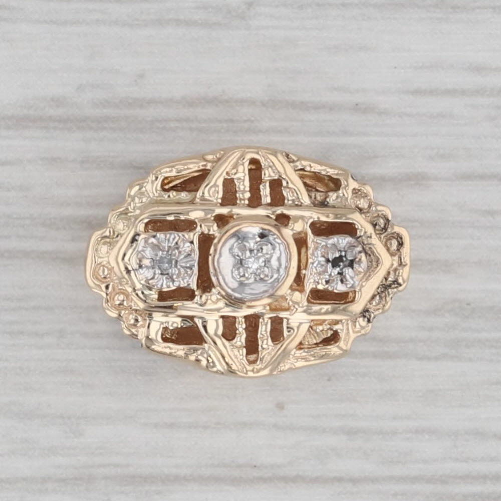Gray Richard Klein Vintage Diamond Slide Bracelet Charm 14k Yellow Gold