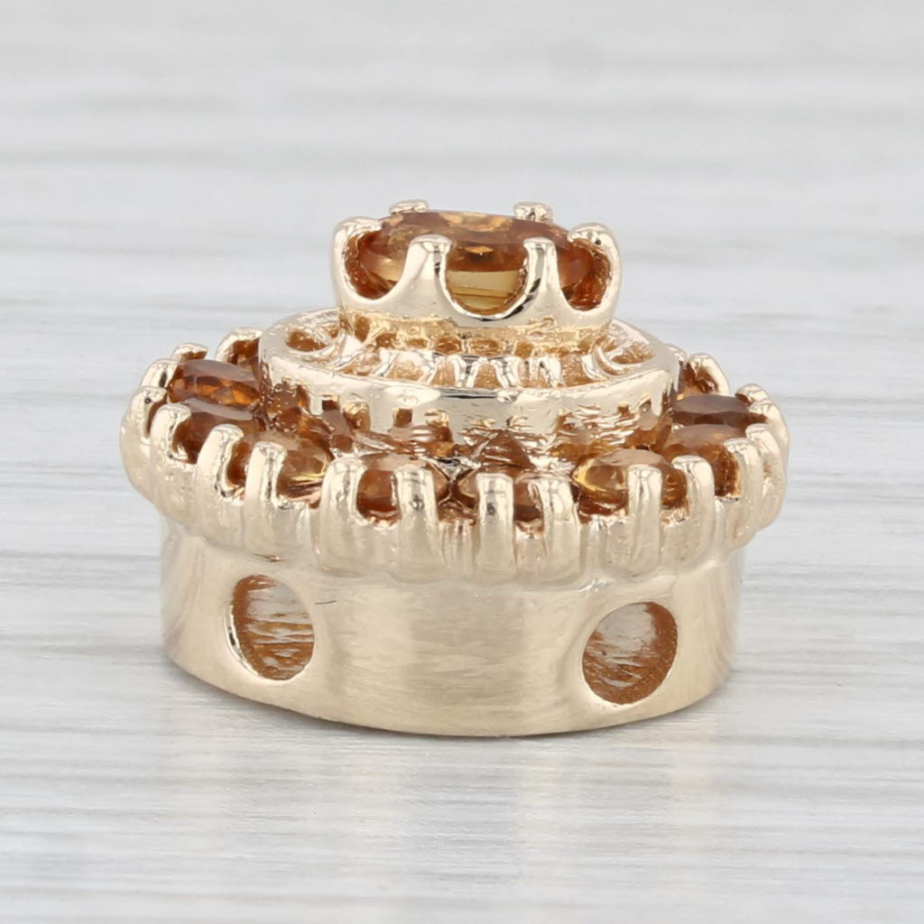 Light Gray Richard Klein 0.88ctw Citrine Slide Bracelet Charm 10k Yellow Gold Vintage