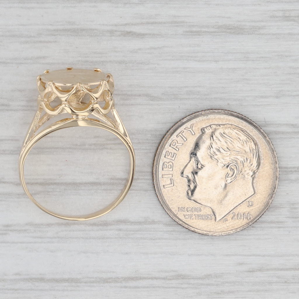 Gemini Twins Zodiac Coin Ring 14k Yellow Gold Size 3.25 Astrology
