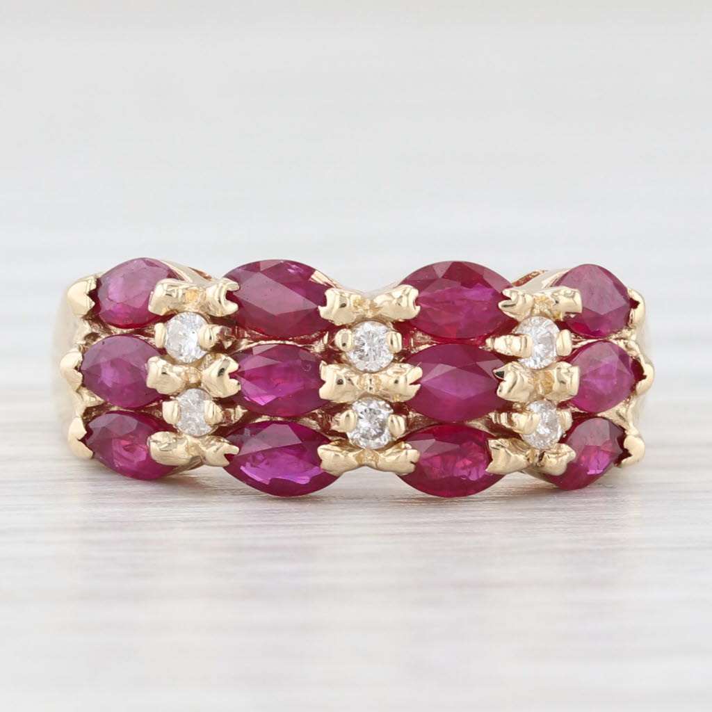 Light Gray 1.50ctw Ruby Diamond Ring 14k Yellow Gold Size 6.25