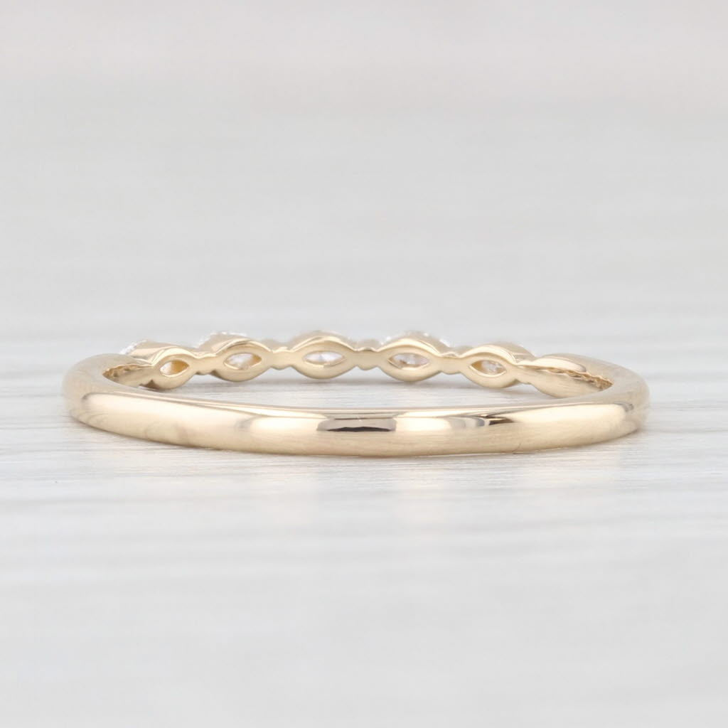 New 0.15ctw Diamond Wedding Band 14k Yellow Gold Stackable Anniversary Ring 6.5