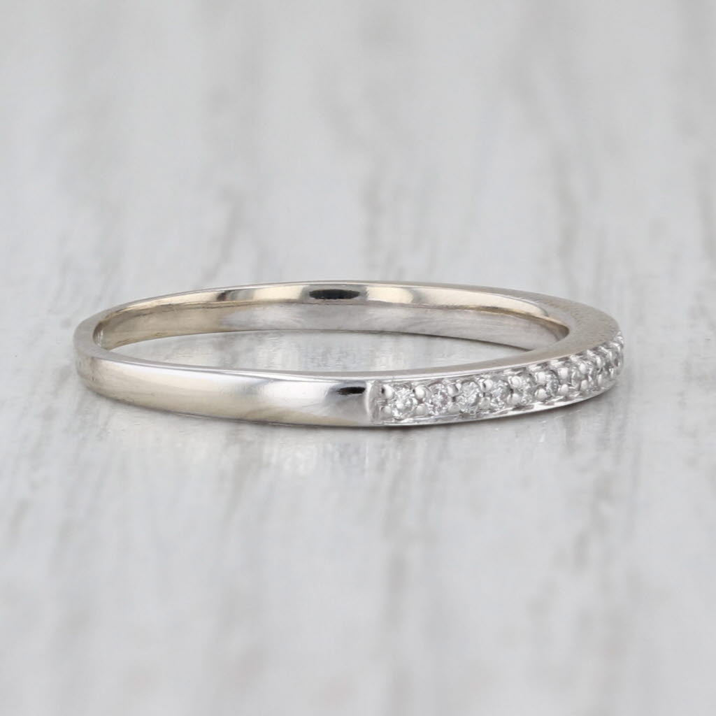 0.25ctw Diamond Wedding Band 14k White Gold Size 7 Stackable Ring