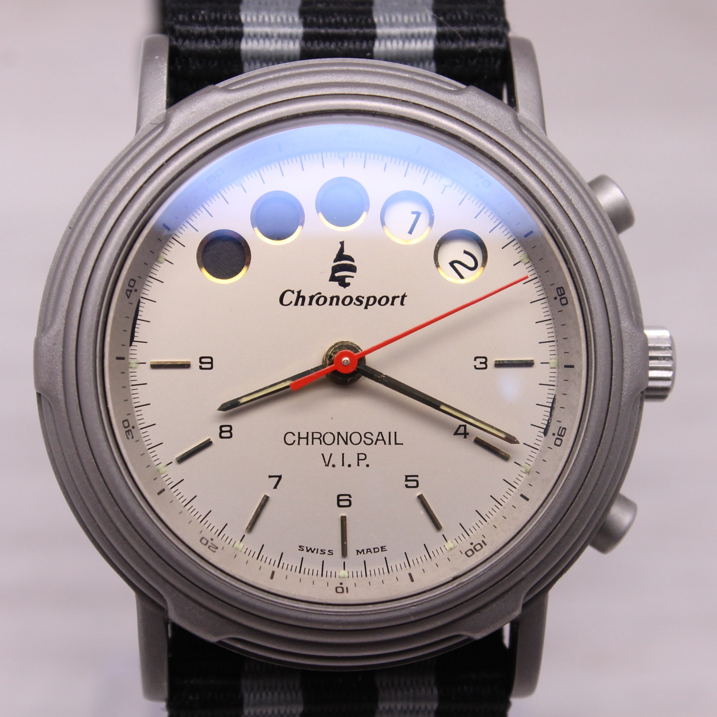 Vintage Chronosport Chronosail Regatta Yachting Chronograph Watch Valjoux 7757