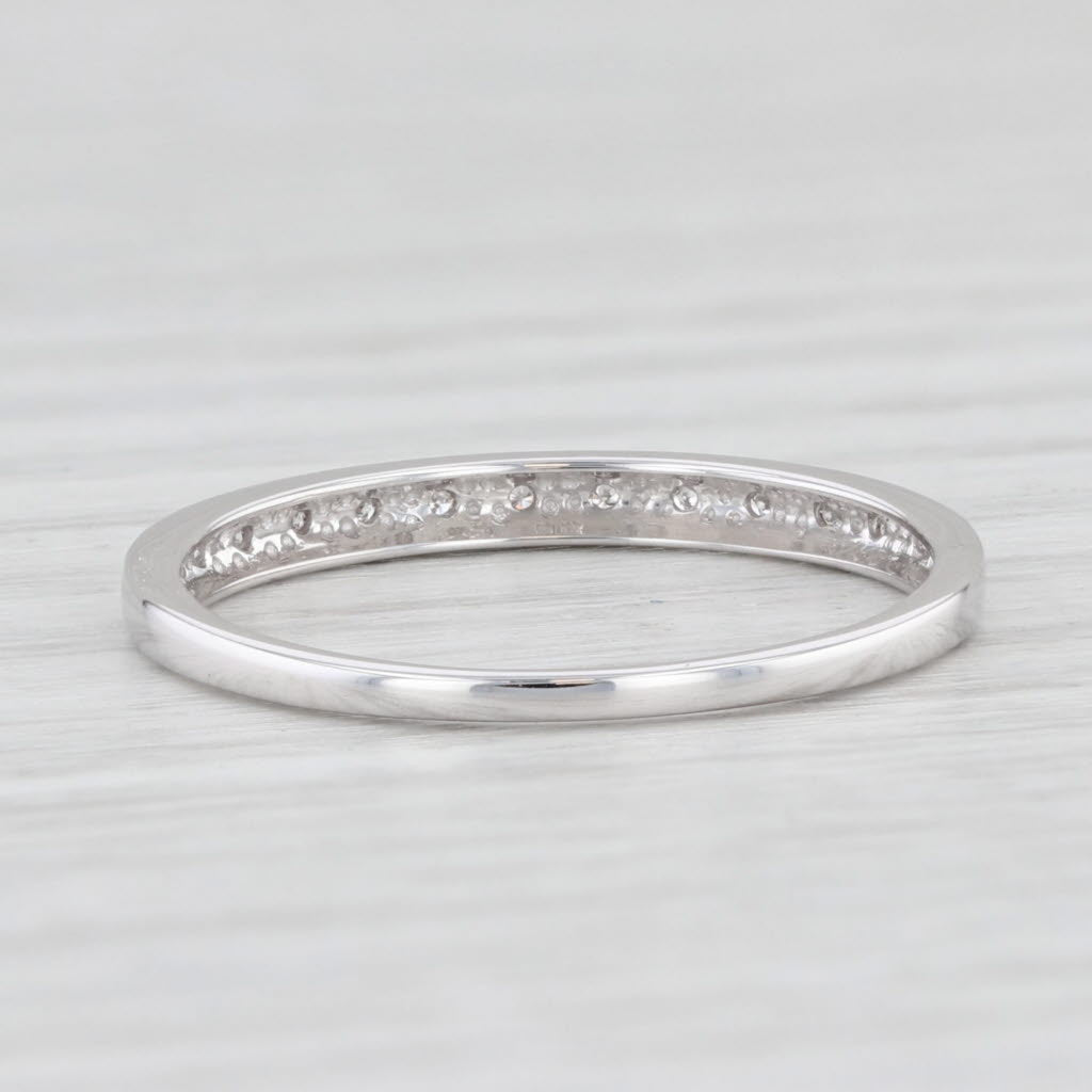 Light Gray New Diamond Wedding Band 10k White Gold Size 6.25 Stackable Ring
