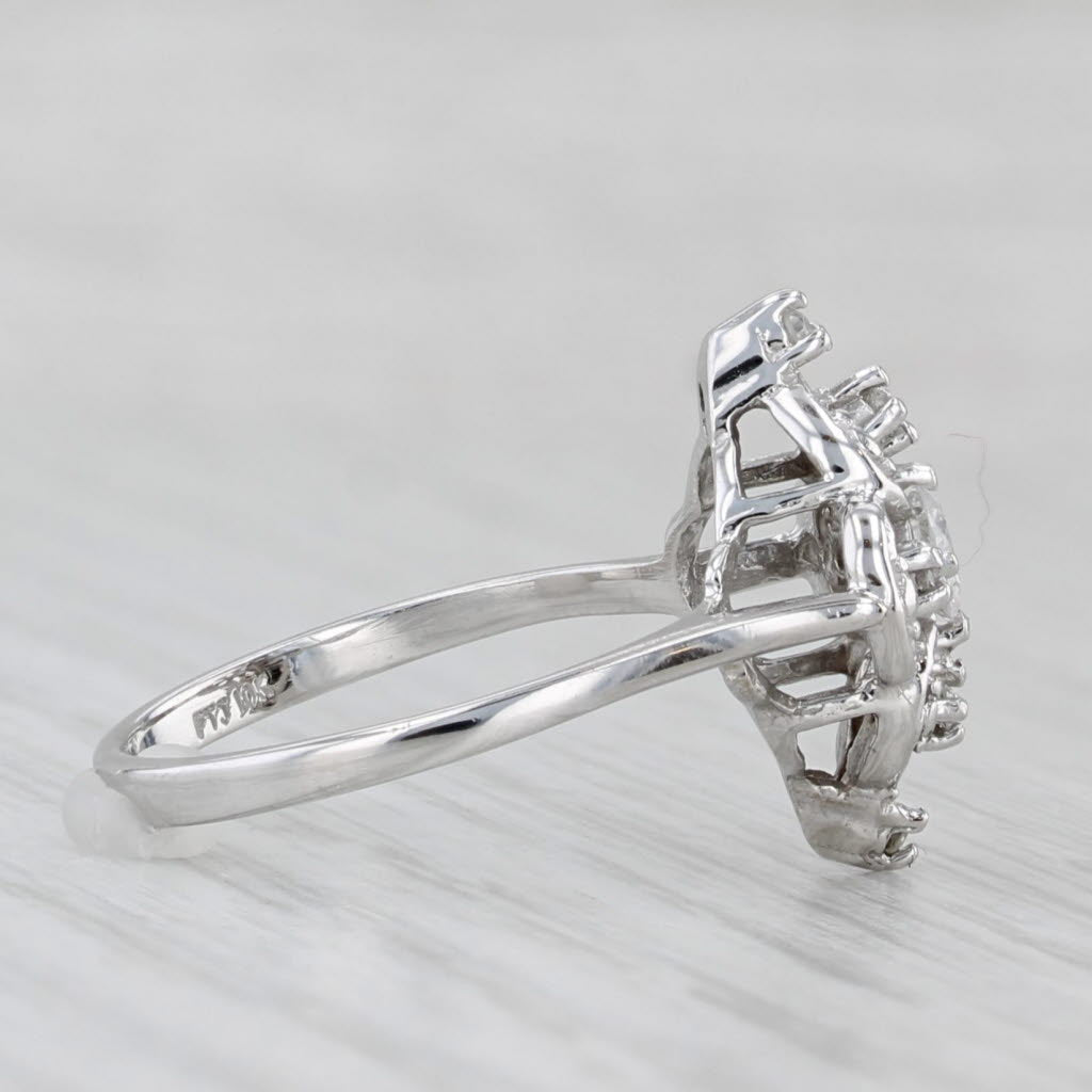 Light Gray 0.23ctw Diamond Cluster Ring 10k White Gold Size 6
