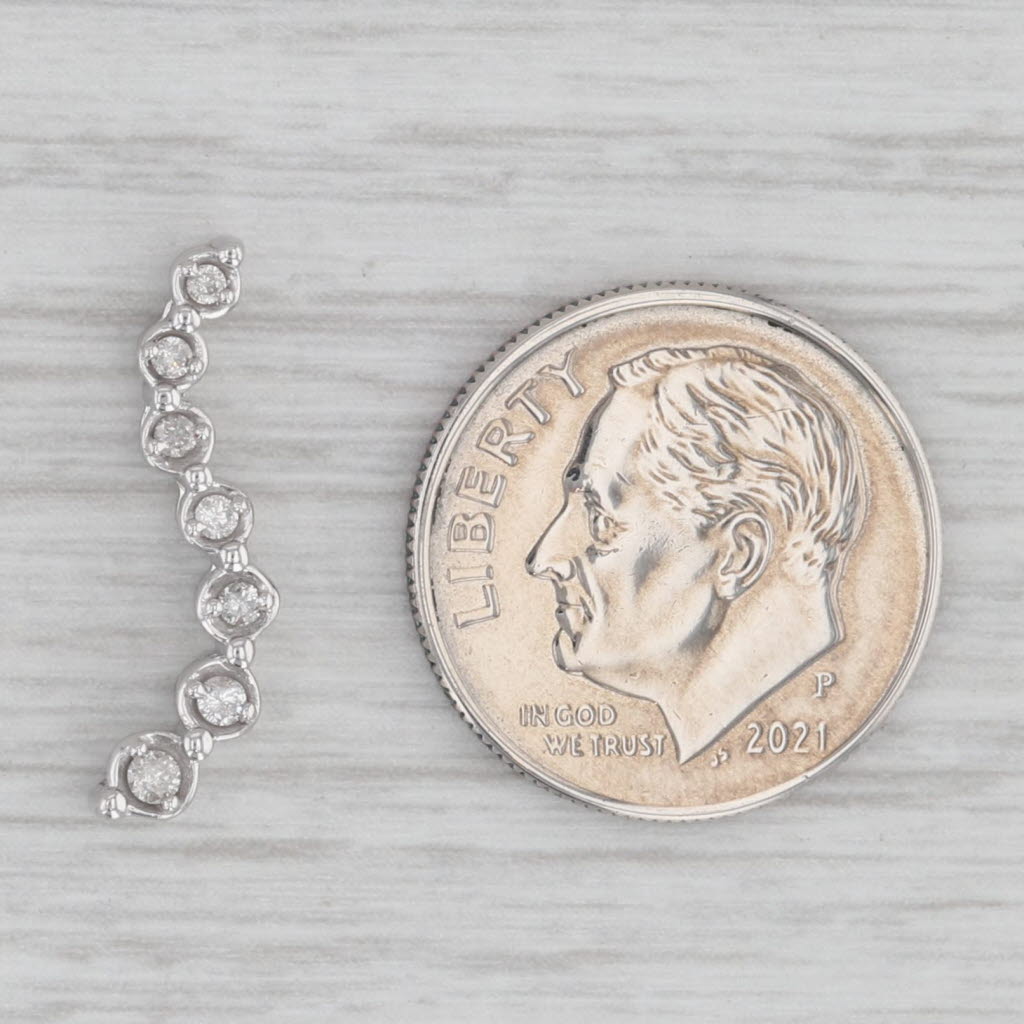 Gray Diamond Graduated Journey Pendant 10k White Gold Floating Drop