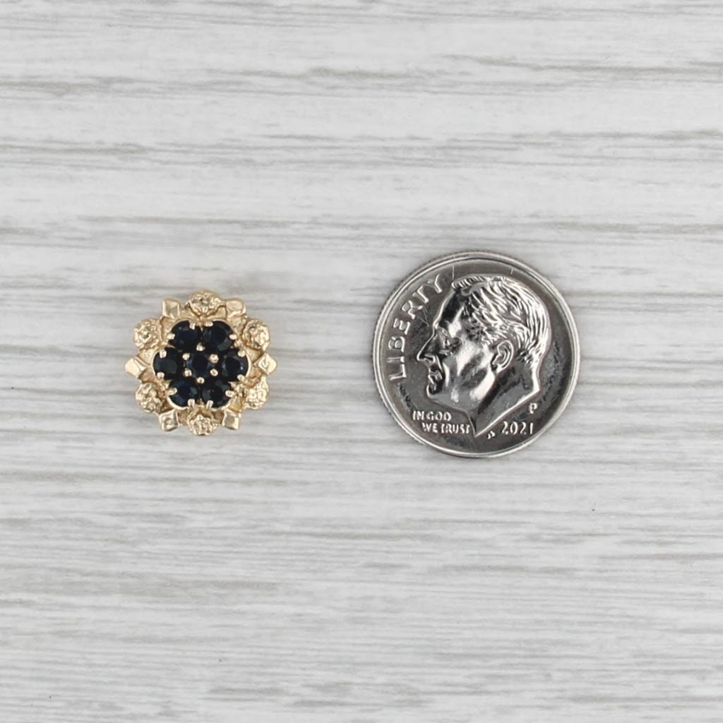Richard Klein Blue Sapphire Flower Slide Bracelet Charm 14k Yellow Gold