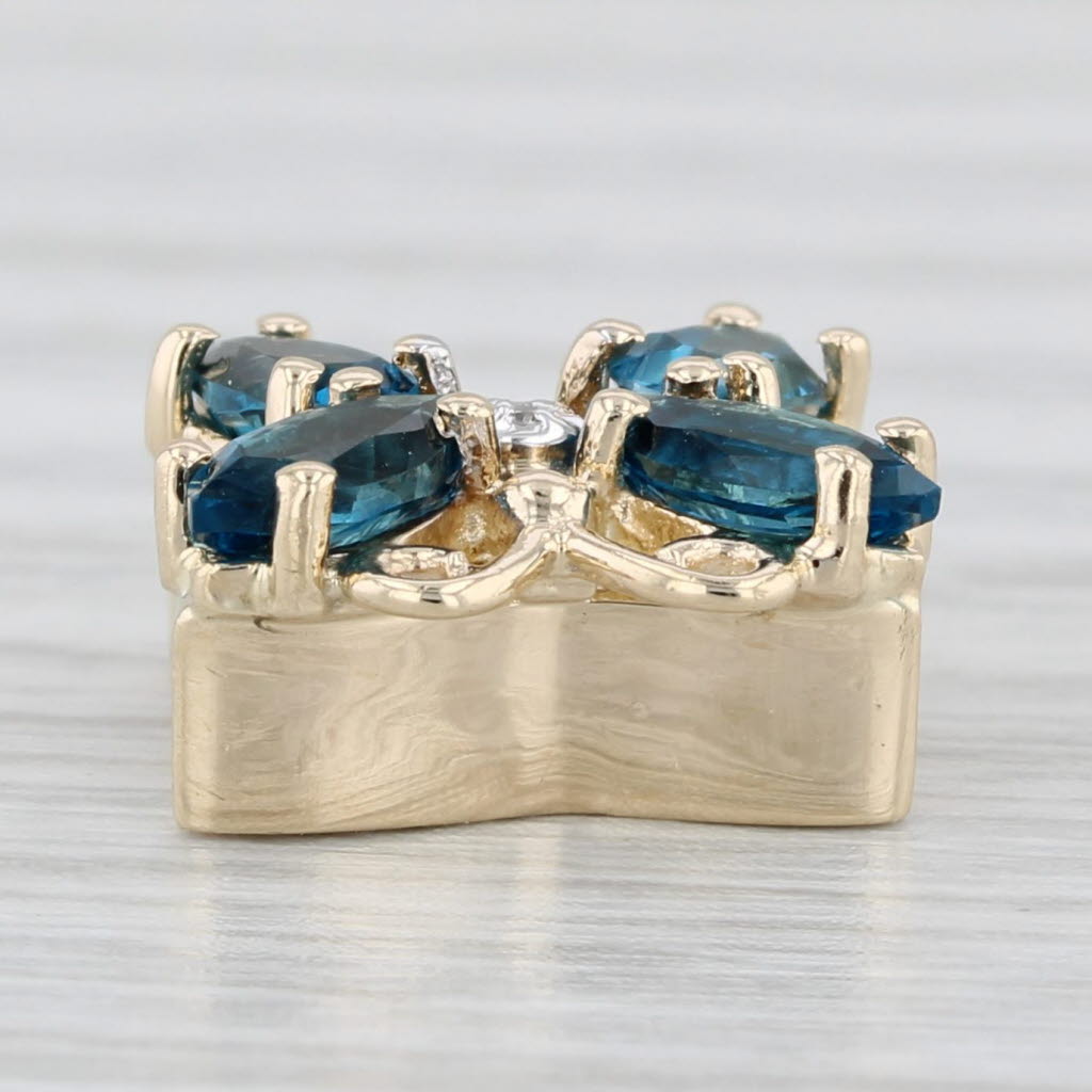 Light Gray 1.16ctw Blue Topaz Butterfly Slide Bracelet Charm 10k Yellow Gold Richard Klein