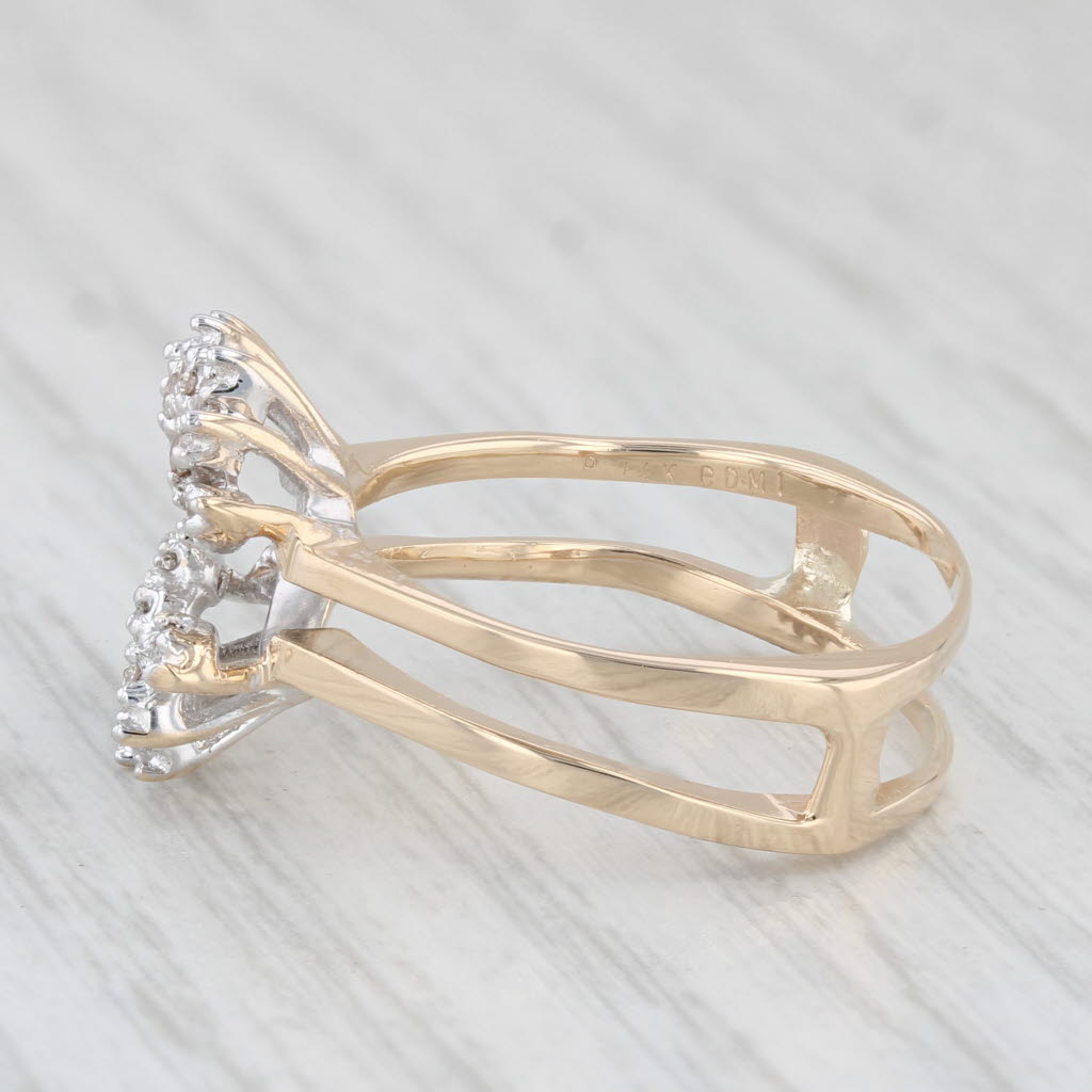 Light Gray 0.15ctw Diamond Ring Jacket Guard 14k Gold Size 7.5 Wedding Bridal