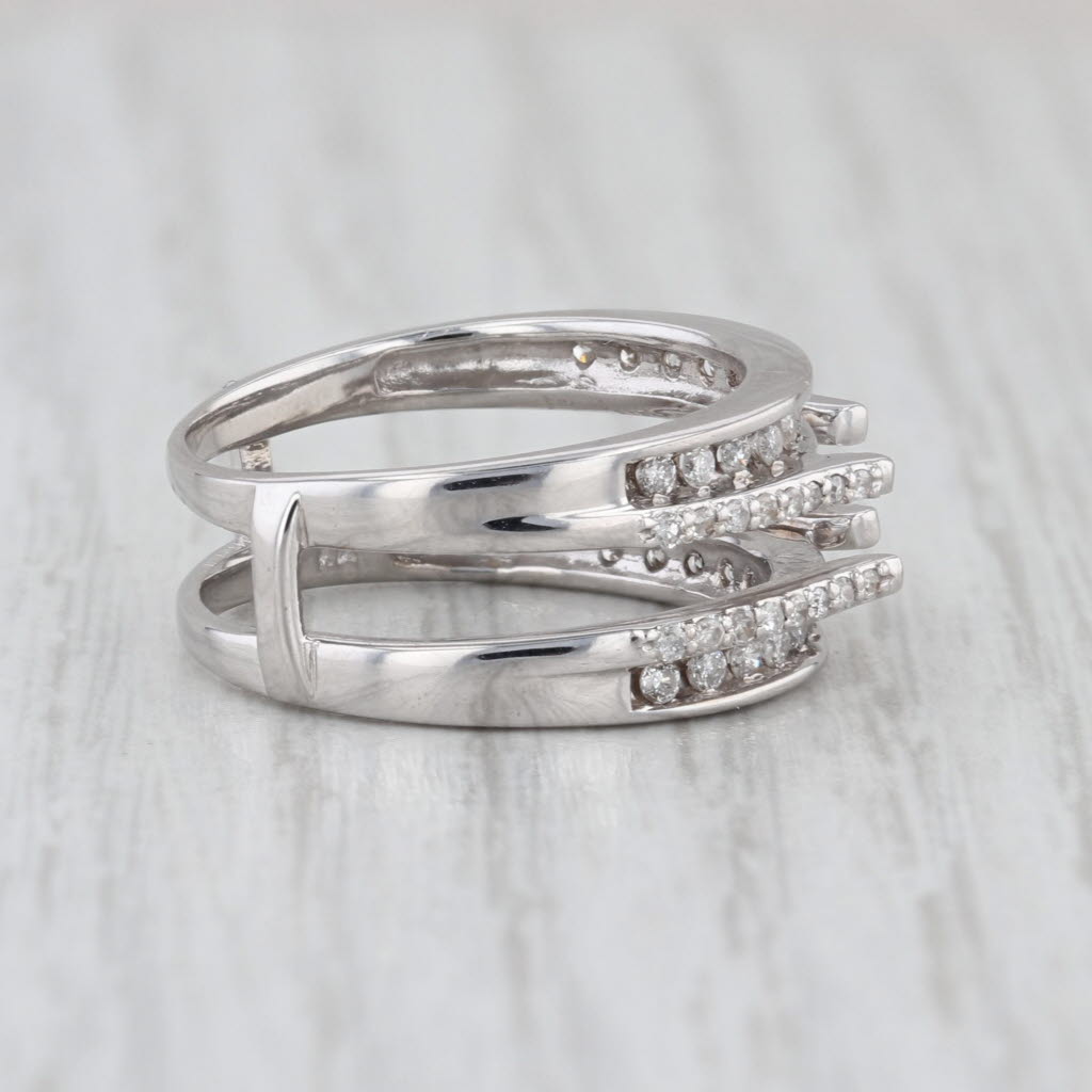 0.40ctw Diamond Enhancer Ring Jacket 14k White Gold Bridal Engagement Semi-Mount
