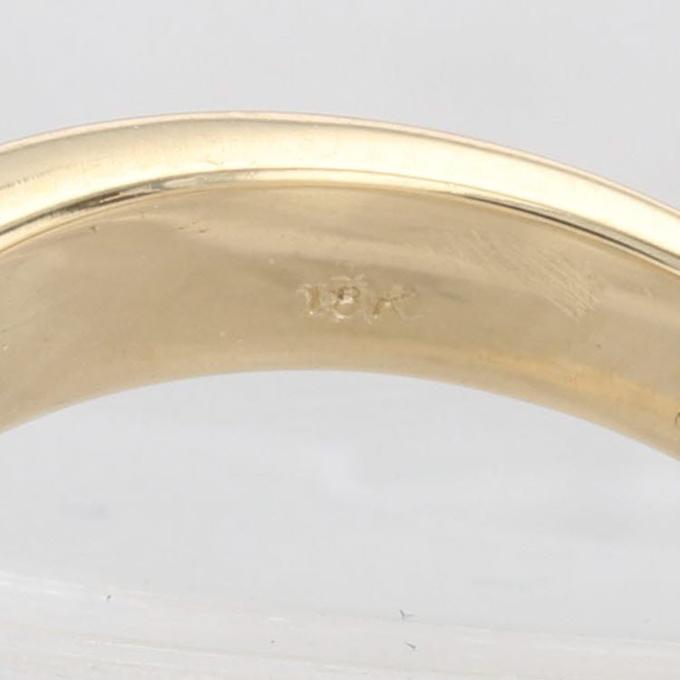 Light Gray 1.26ctw Blue Sapphire Diamond Ring 18k Yellow Gold Size 8.5