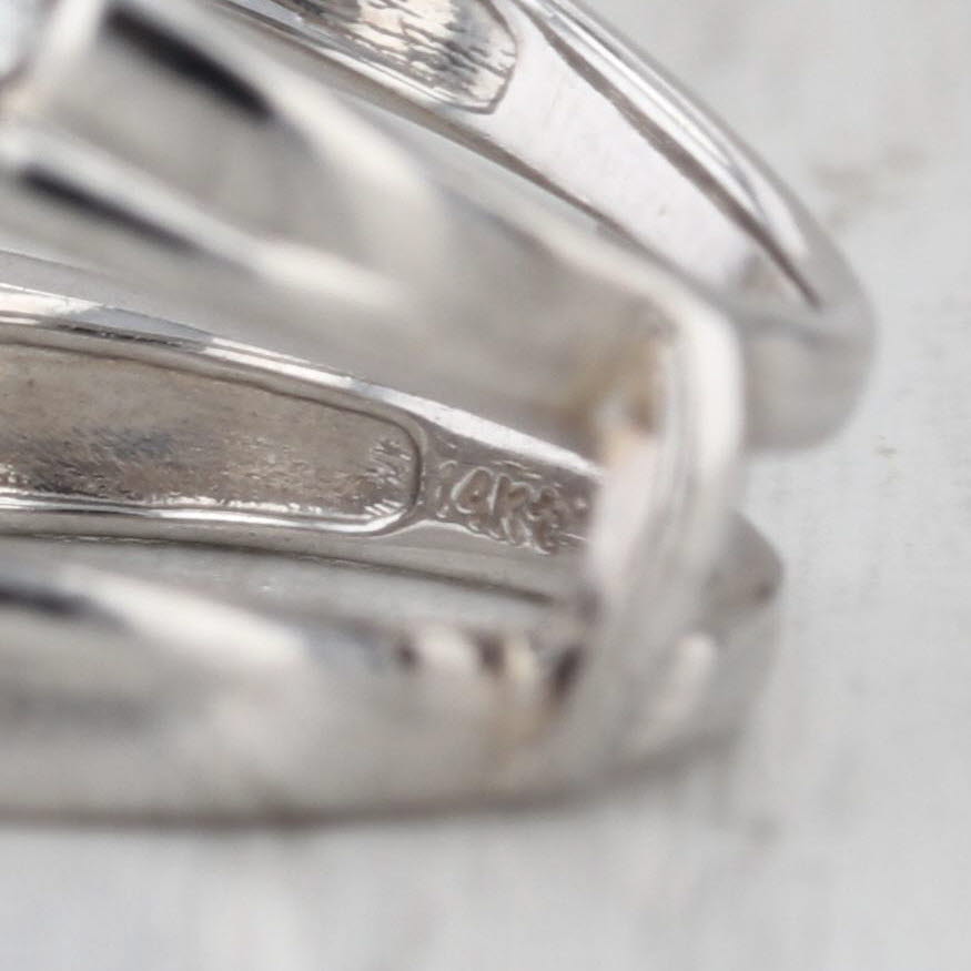 0.85ctw Diamond Ring Jacket Enhancer Guard 14k White Gold Wedding Band Size 6.5