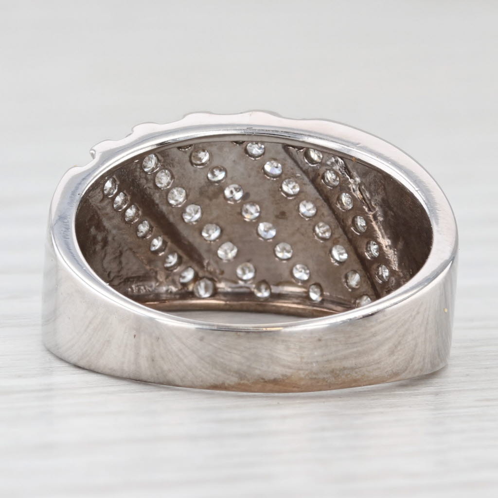 Light Gray 0.50ctw Diamond Rows Ring 14k White Gold Size 9