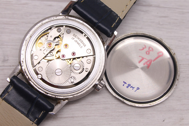 Vintage 1960s Seiko Champion 30 Waterproof Mens 35mm Steel Watch ORIGINAL J13040