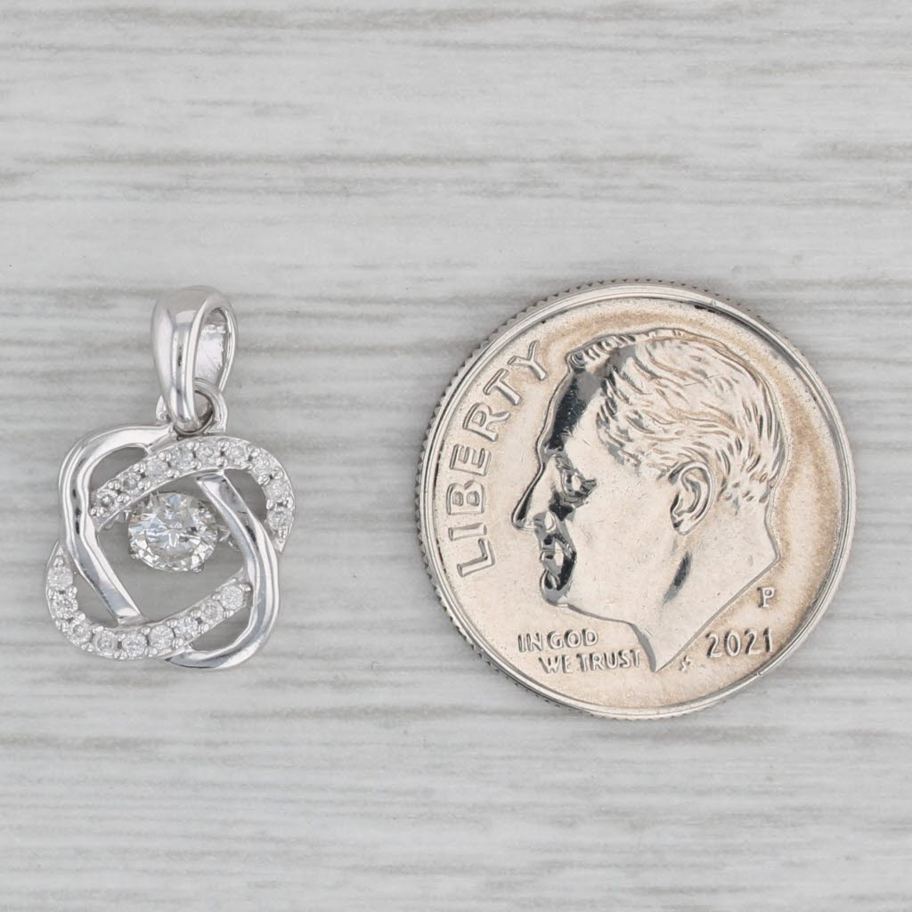 Gray 0.23ctw Diamonds in Motion Knot Pendant 14k White Gold