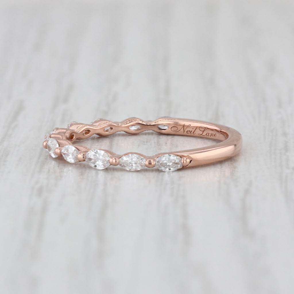 Neil Lane 0.48ctw Diamond Stackable Ring 14k Rose Gold Wedding Anniversary Band