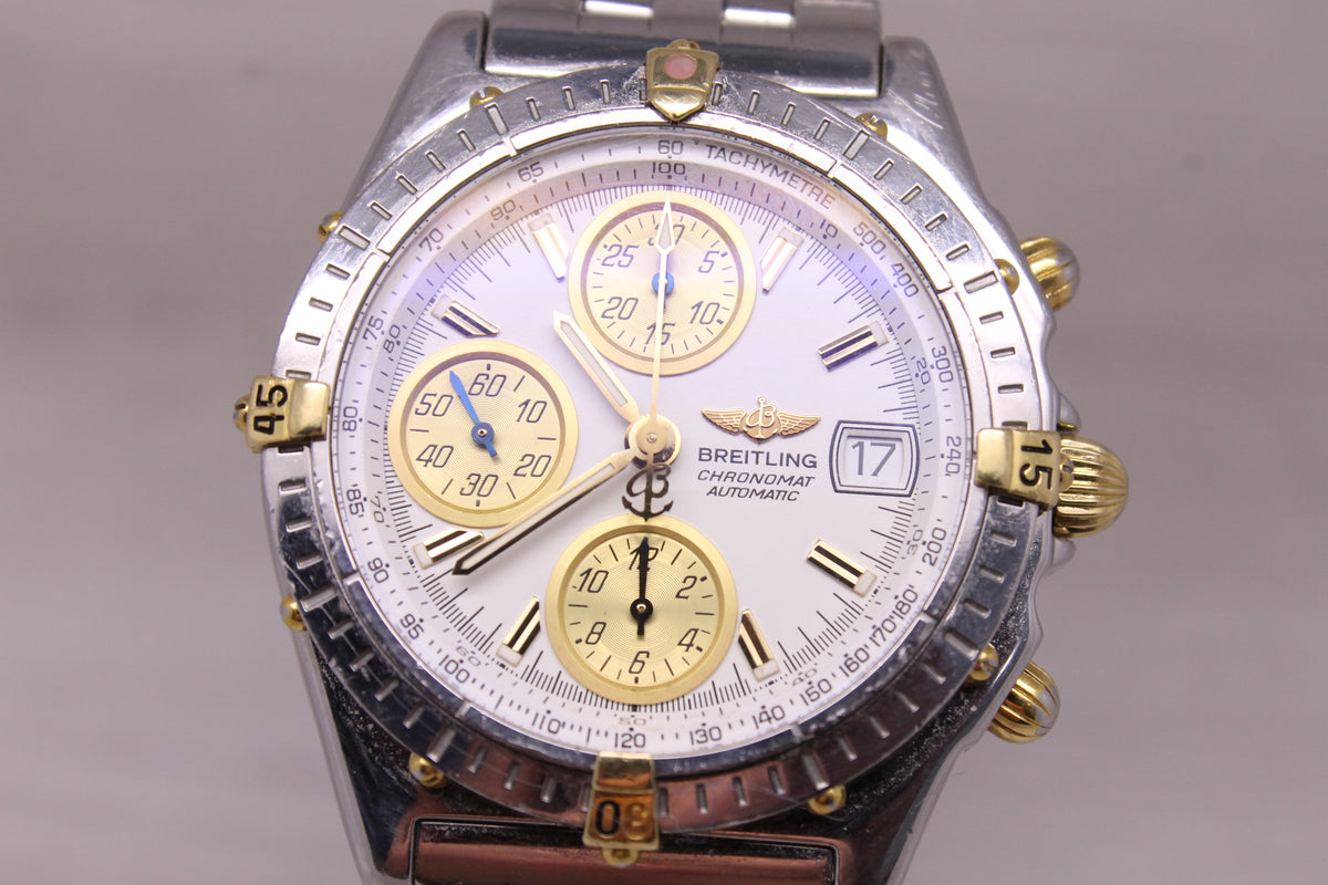 Breitling Chronomat 40mm Steel Automatic Chronograph Watch B13050.1 Box Papers
