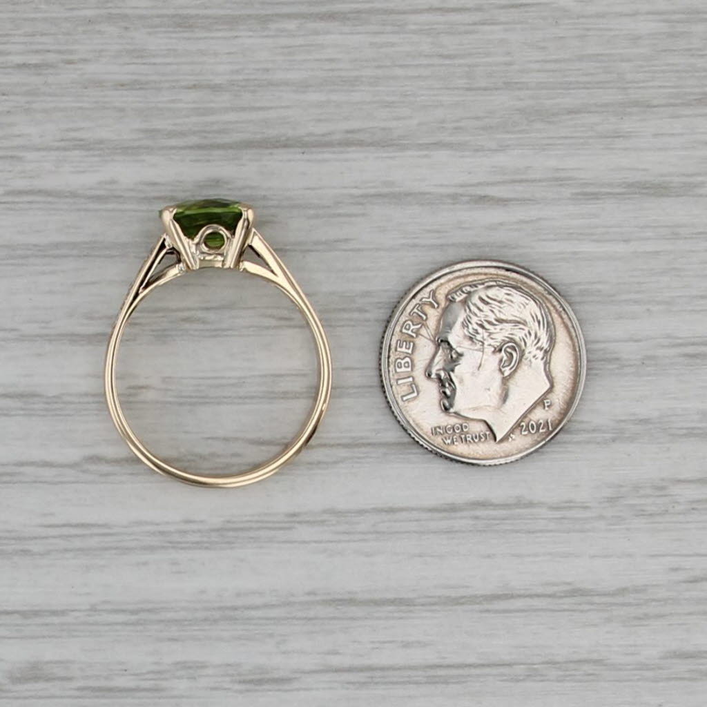 2.57ctw Peridot Diamond Ring 14k Yellow Gold Size 7.25