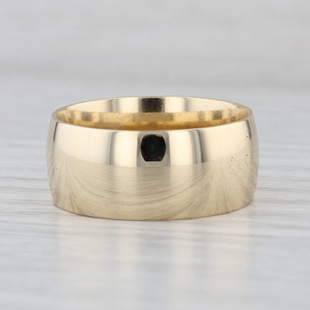 Polished Solid Gold Wide Band Ring 10k Yellow Gold Size 11-11-25 Men's Wedding