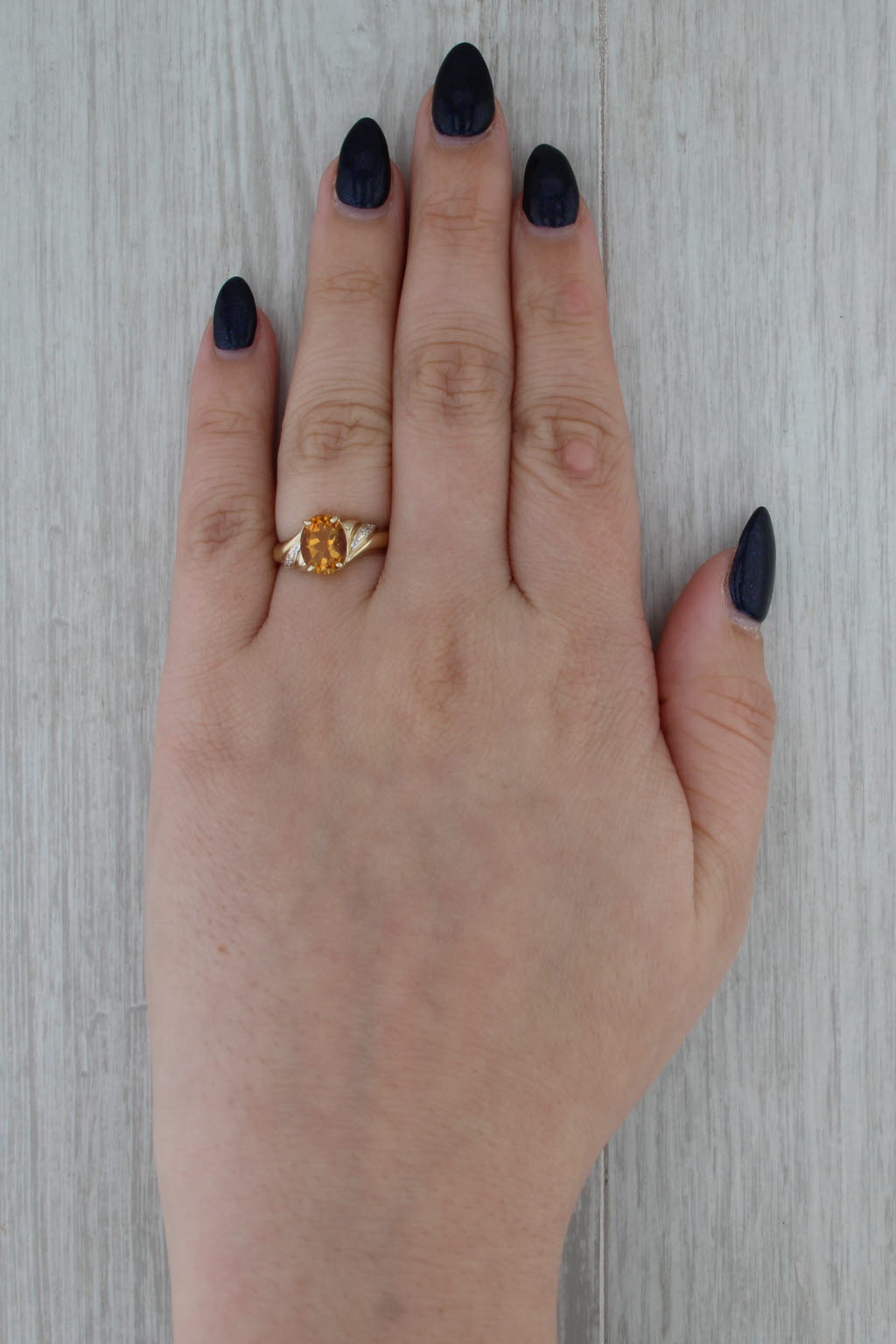 1.58ct Oval Citrine Diamond Ring 10k Yellow Gold Size 6