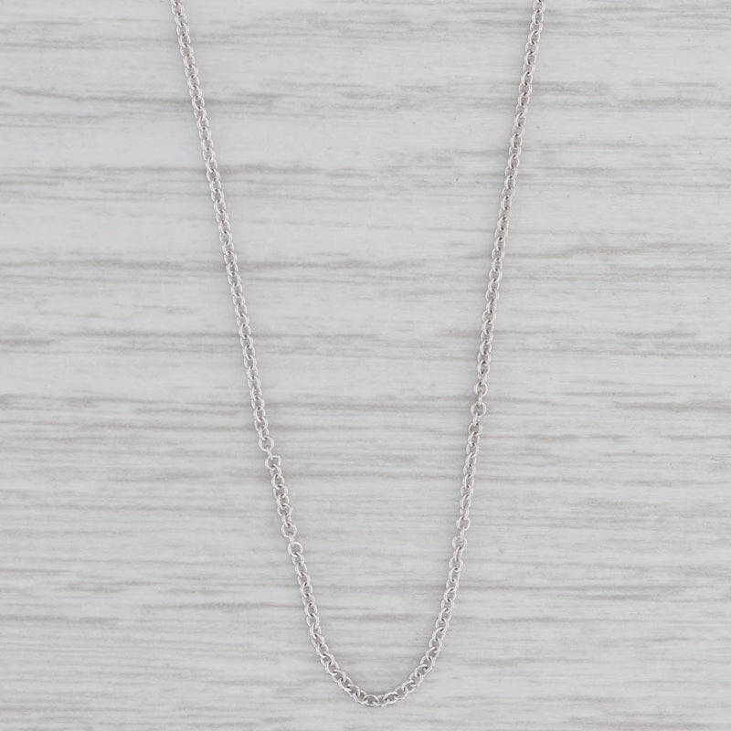 Cable Chain Necklace 18k White Gold 0.8mm 16"