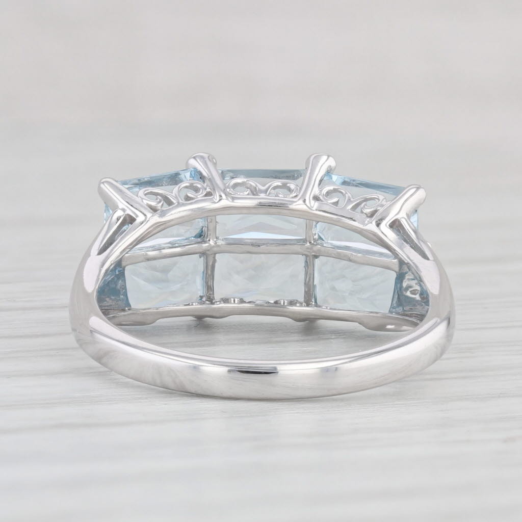 Light Gray 3.03ctw Aquamarine Diamond Ring 14k White Gold Size 7.25