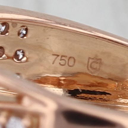 0.33ctw Pave Diamond Overlay Bypass Ring 18k Rose Gold Wedding Anniversary Band