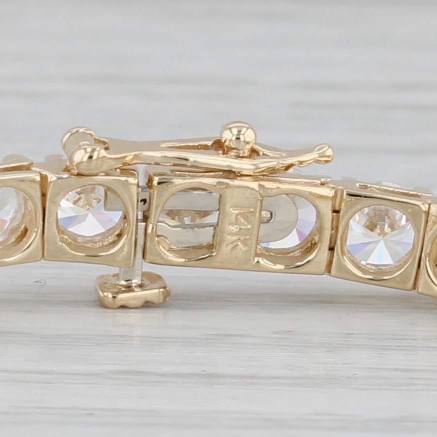 Gray 9.50ctw Cubic Zirconia Tennis Bracelet 14k Yellow Gold 6.75" 4.1mm