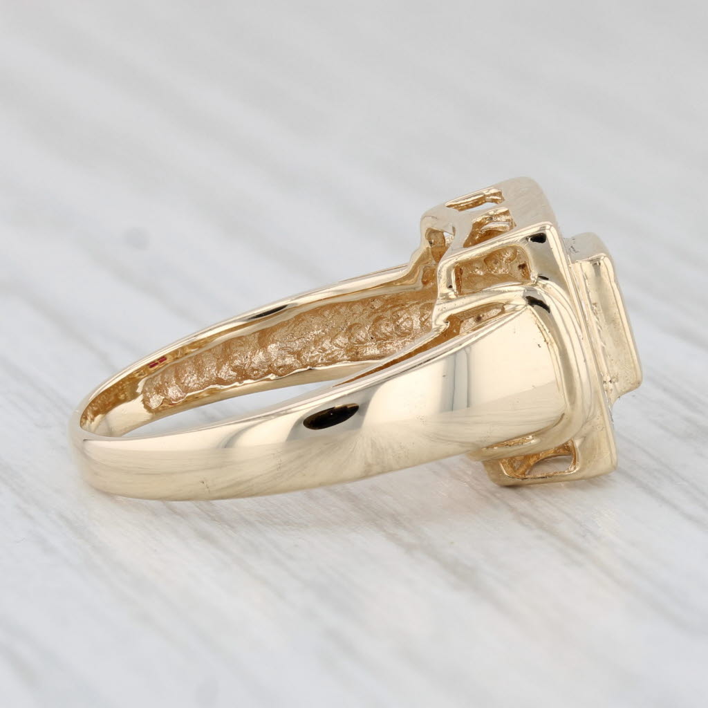 Light Gray 0.64ctw Ruby Diamond Halo Ring 14k Yellow Gold Size 6