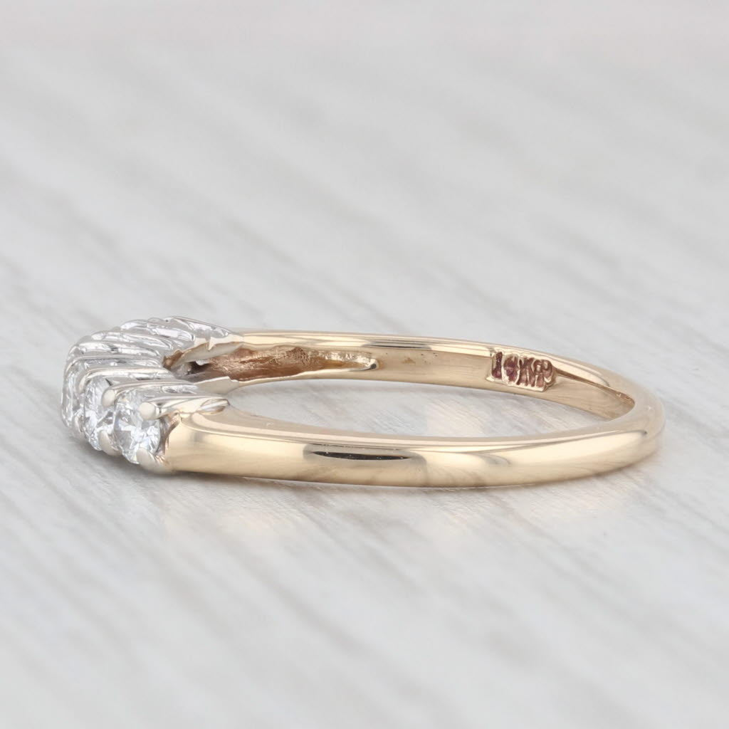 Light Gray Vintage 0.45ctw Diamond Wedding Band Stackable Anniversary Ring 14k Yellow Gold