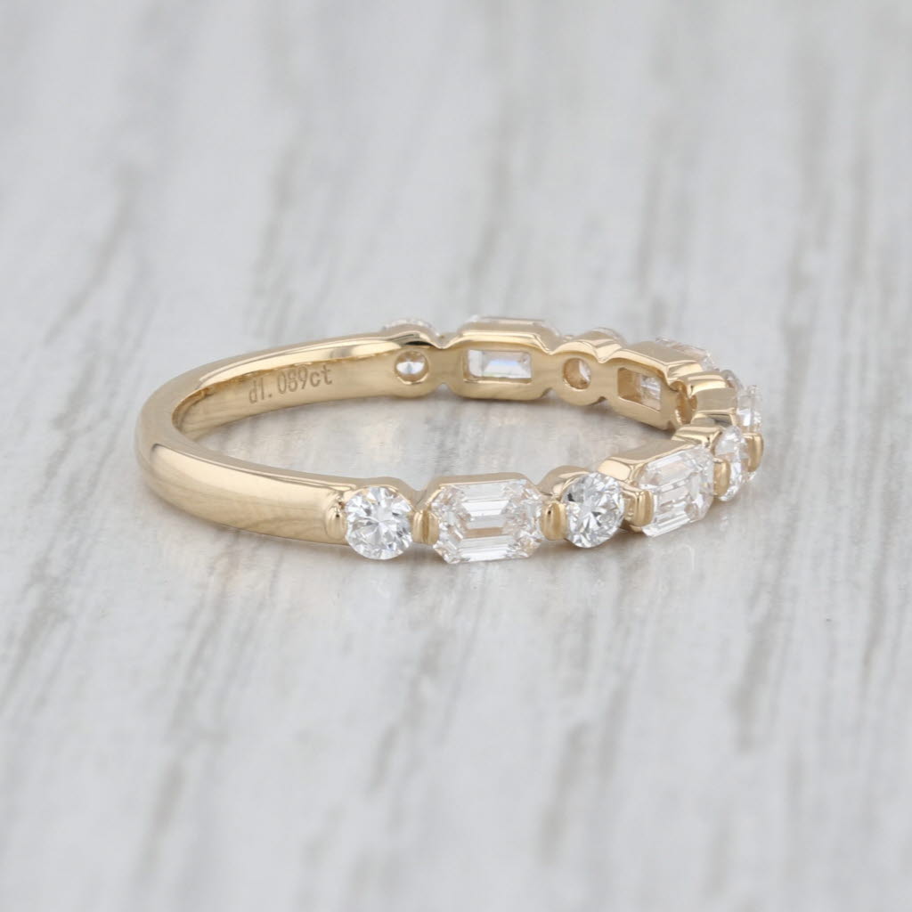 New 1.09ctw Lab Grown Diamond Wedding Band 14k Yellow Gold Sz 6.5 Stackable Ring