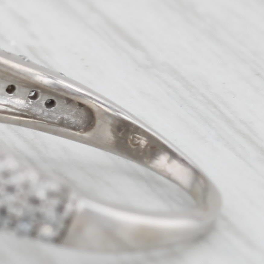 Light Gray 0.85ctw Diamond Cluster Halo Engagement Ring 10k White Gold Size 6