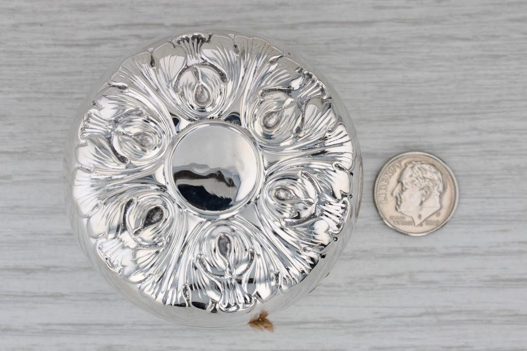Dark Gray Gorham Yo-yo 30 Sterling Silver Stainless Steel Rope Floral Design Vintage