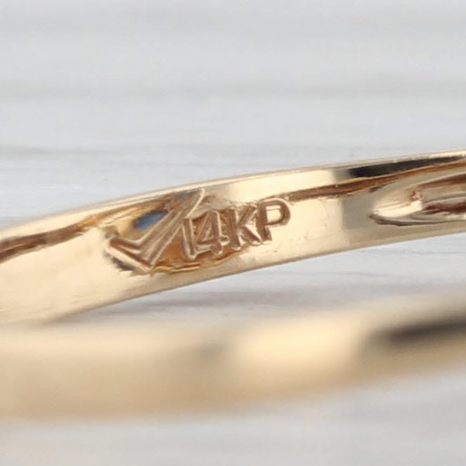 0.44ctw Blue Sapphire Bypass Ring 14k Yellow Gold Size 7 Diamond Accents