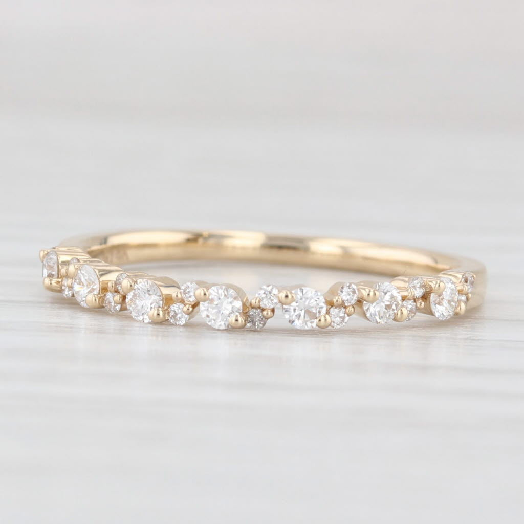 Light Gray New 0.25ctw Diamond Wedding Band 14k Yellow Gold Stackable Anniversary Ring 6.25