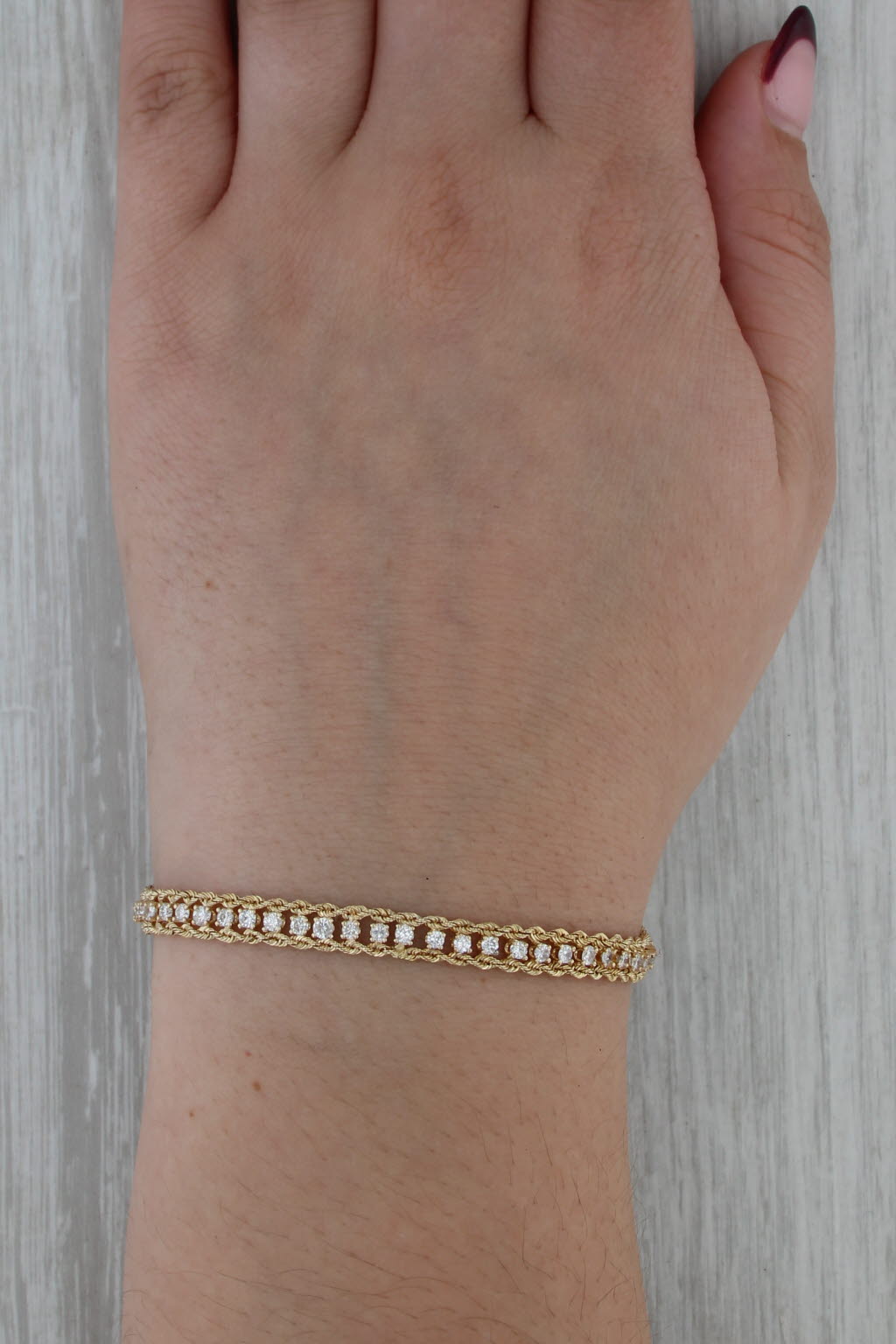 1.50ctw Diamond Tennis Bracelet 14k Yellow Gold 7"