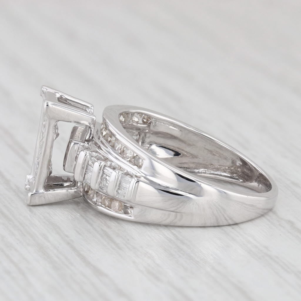 Light Gray 1.02ctw Diamond Engagement Ring 10k White Gold Size 7 Bridal Set Design