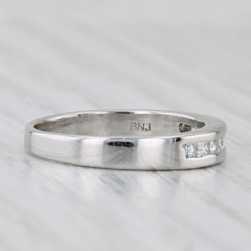 Light Gray 0.33ctw Diamond Channel Set Wedding Band 18k White Gold Size 5.25 Ring Stackable
