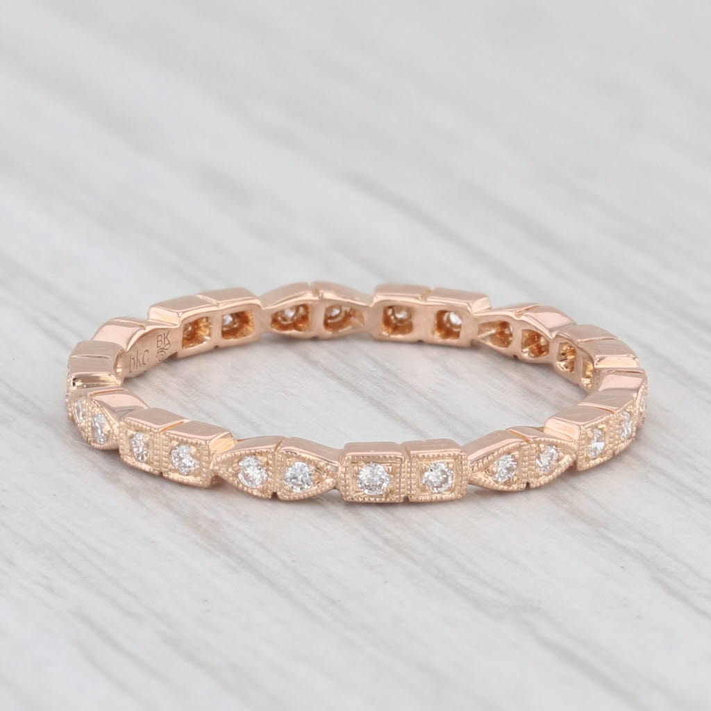 Light Gray New Diamond Eternity Band 18k Rose Gold Sz 6.5 Wedding Stackable Ring Beverley K