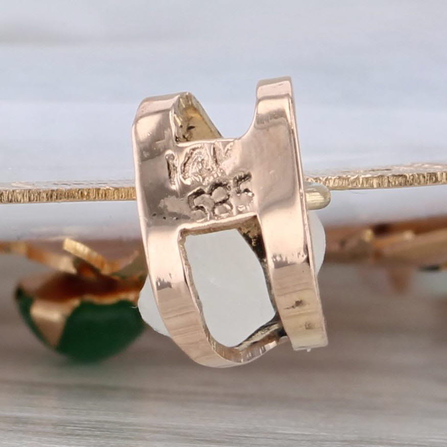Gray Jadeite Jade Chinese Dragon Pendant 14k Yellow Gold Opal Spinel Statement