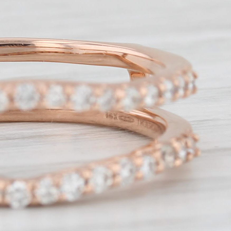Light Gray 0.45ctw Diamond Ring Jacket Guard 14k Rose Gold Size 5.5 Wedding Bridal