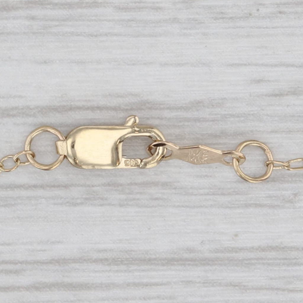 Gray 0.10ctw Diamond MOM Necklace 14k Yellow Gold Adjustable Cable Chain